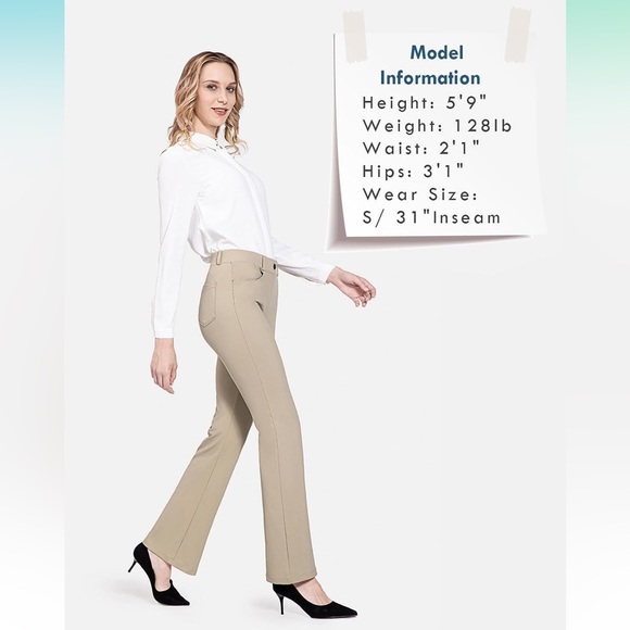 BALEAF NWT Women's Yoga Dress Pants Stretchy Business Casual Pants with Pockets - Picture 4 of 6